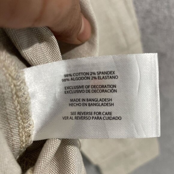 NEW Gap Mens XL Oxford Button-Down Long Sleeve Beige Shirt  Casual - Picture 6 of 9